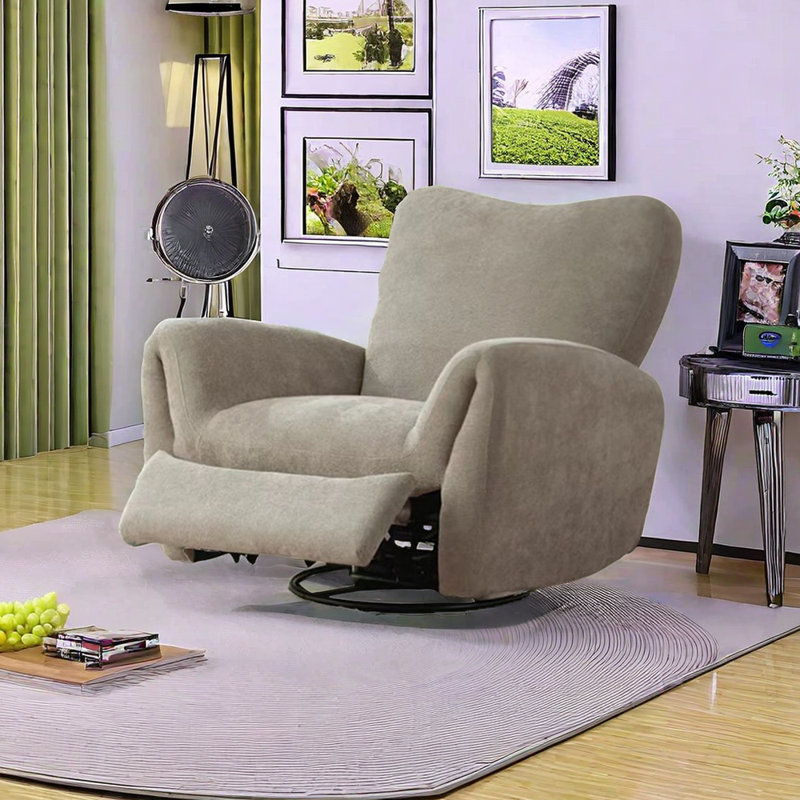 Fauteuil inclinable en flanelle à haute densité., Mélange de polyester kaki