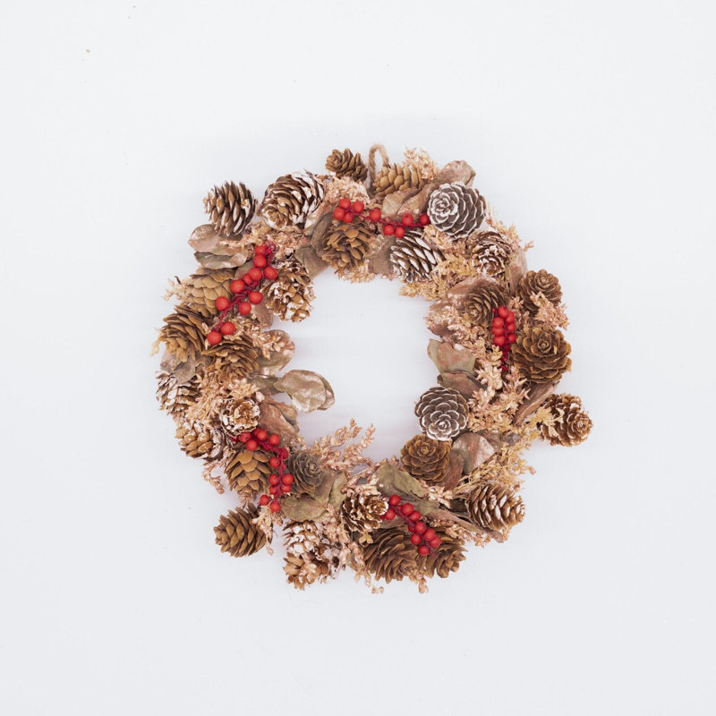 Handcrafted Faux Berry Wood 24cm Wreath, Red Berry