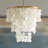 Isla White Dimmable Layered Capiz Chandelier