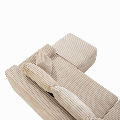 106.3" U-Shaped Cloud Sectional Sofa with Deep Seat