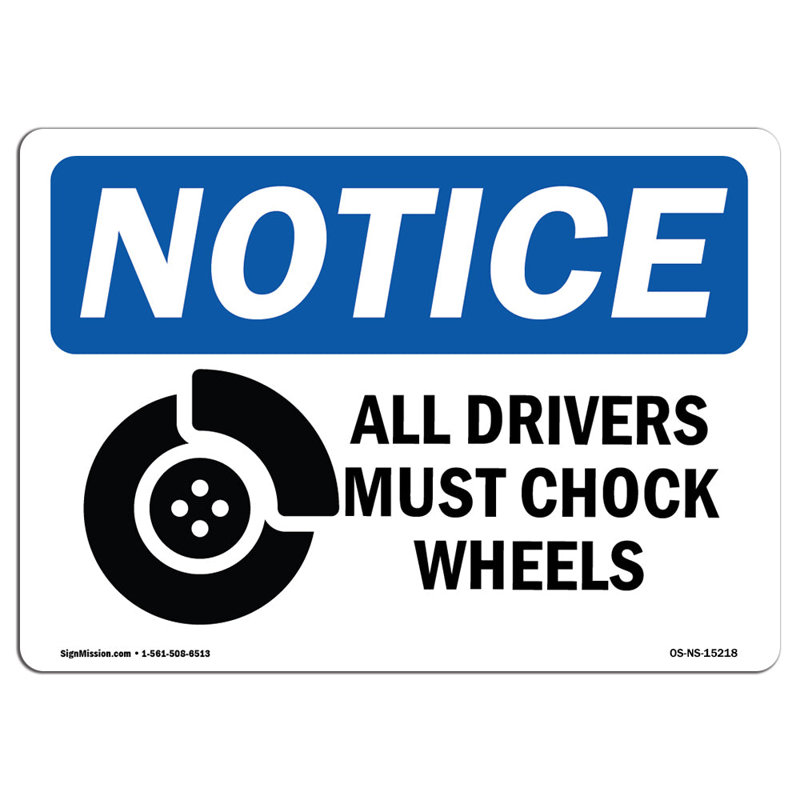 Tous les chauffeurs doivent vérifier les roues, H 18 po x l 24 po x P 0,1 po