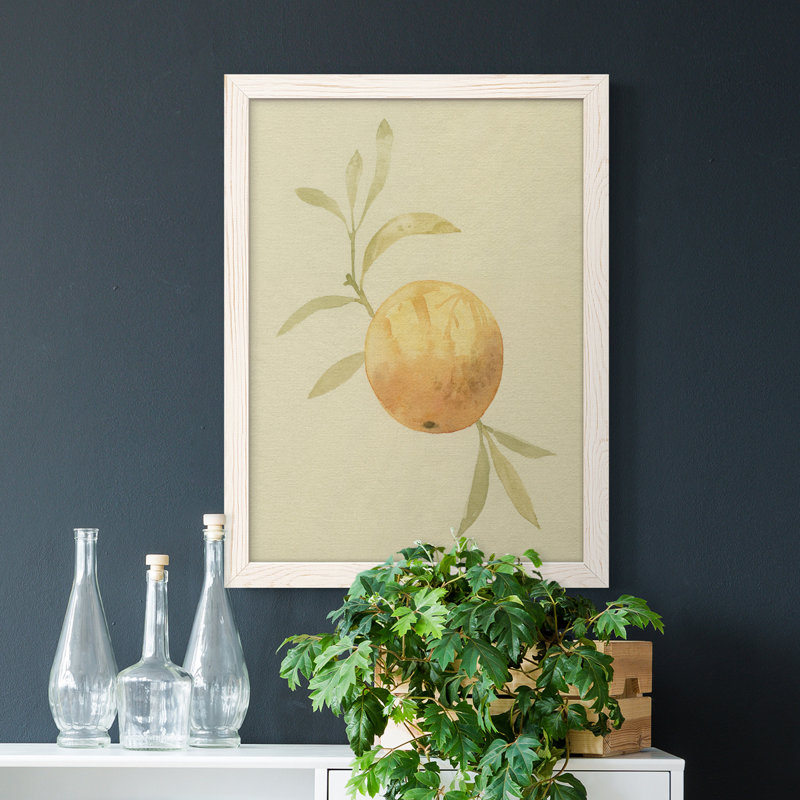 " Dappled Oranges IV " Painting Print, 23" H x 32" W x 1" D, White Framed