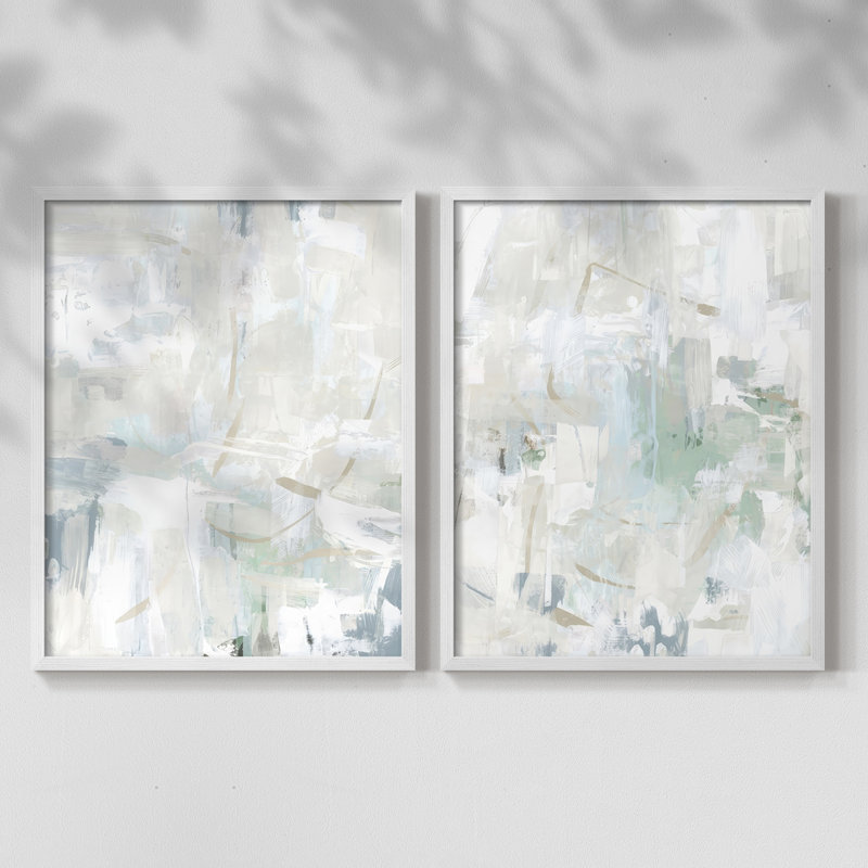 Impasto Poem I - impression encadrée de qualité supérieure - prête à être accrochée - aucun clou requis - aucun clou requis