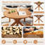 Table de salle à manger 44,5 "ronde en bois d'acacia avec base en X, finition naturelle