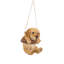 Statue chiot suspendu golden retriever