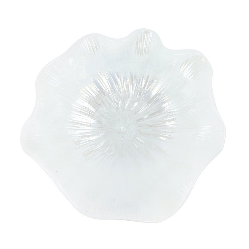 Onda Glass Serving Bowl, White