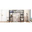 Lit mezzanine moderne en métal pleine grandeur avec 3 tablettes et bureau - Tableau blanc à cadre noir pour plus de confort et d'espace d'étude créatif-1176552454-1176552456