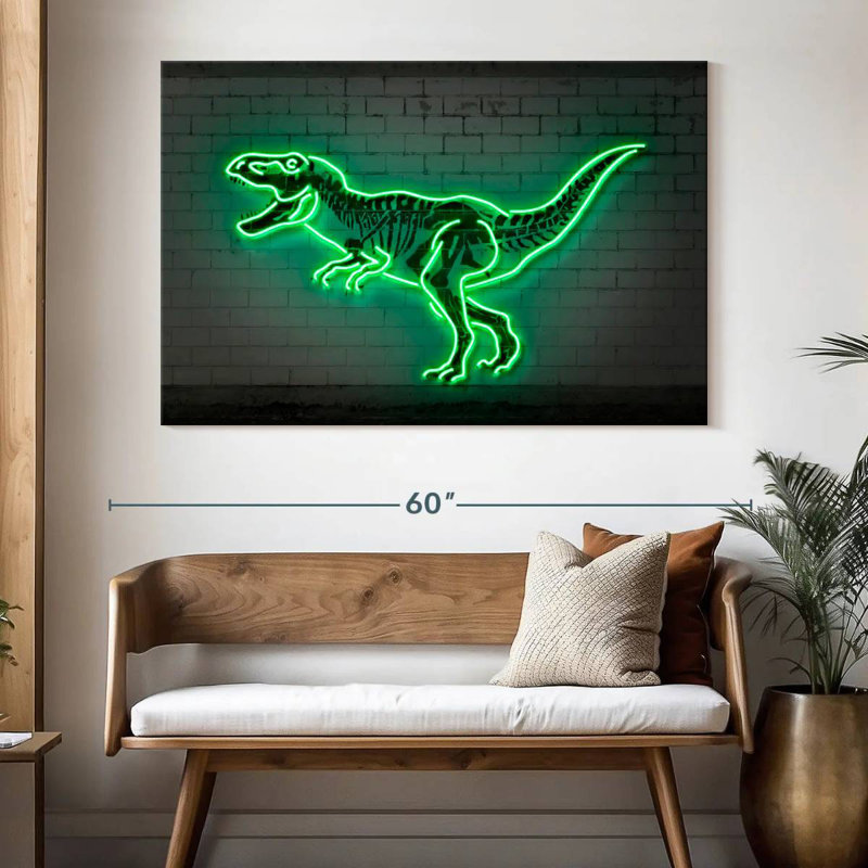 Neon T Rex, 34" H x 51" W