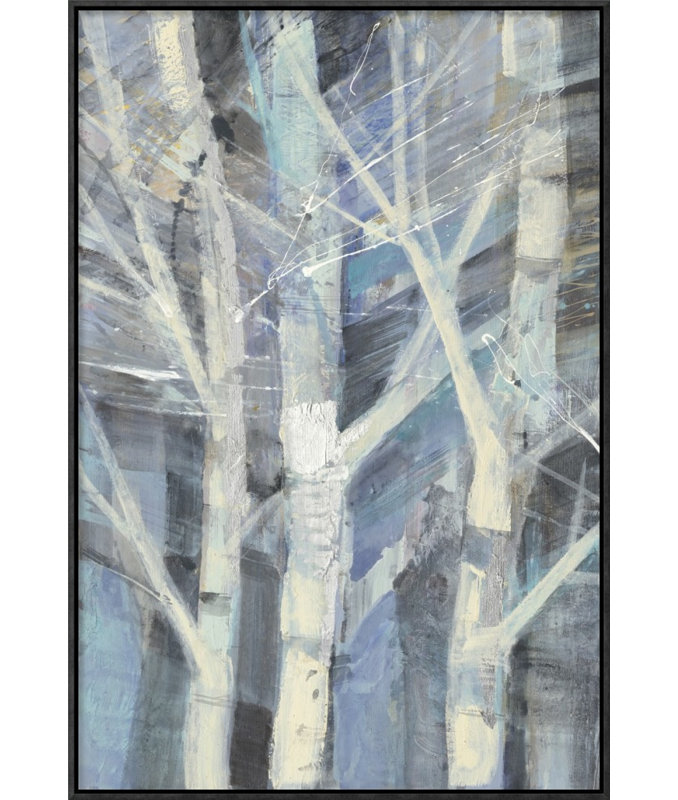 " Winter Birches I " Acrylic Print, 36" H x 24" W x 1.5" D, Wrapped Canvas, No Matte
