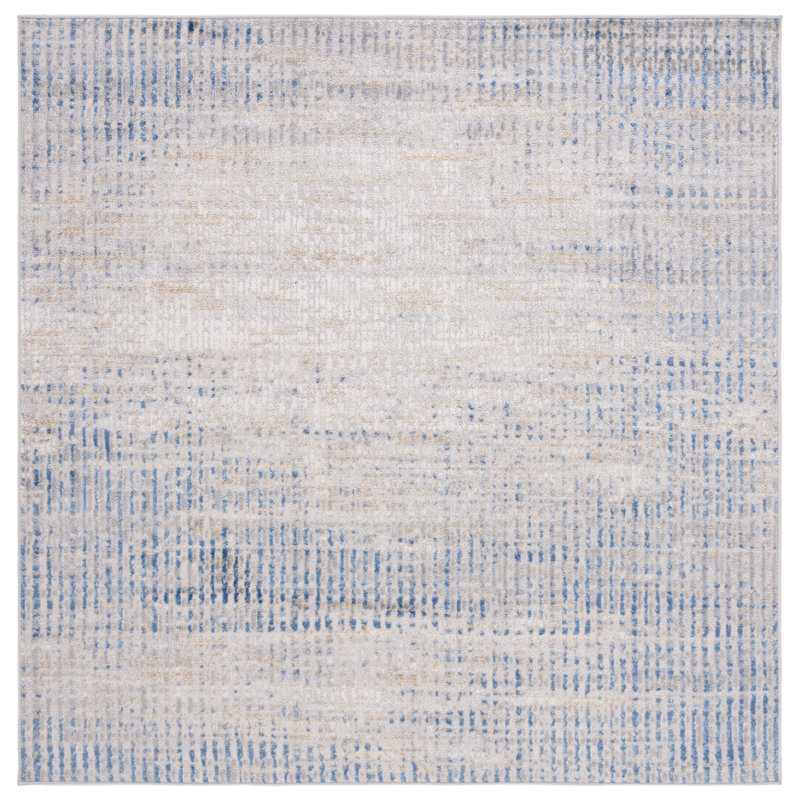 Tapis beige / bleu Palma 356, Carré 6 pi 7 po