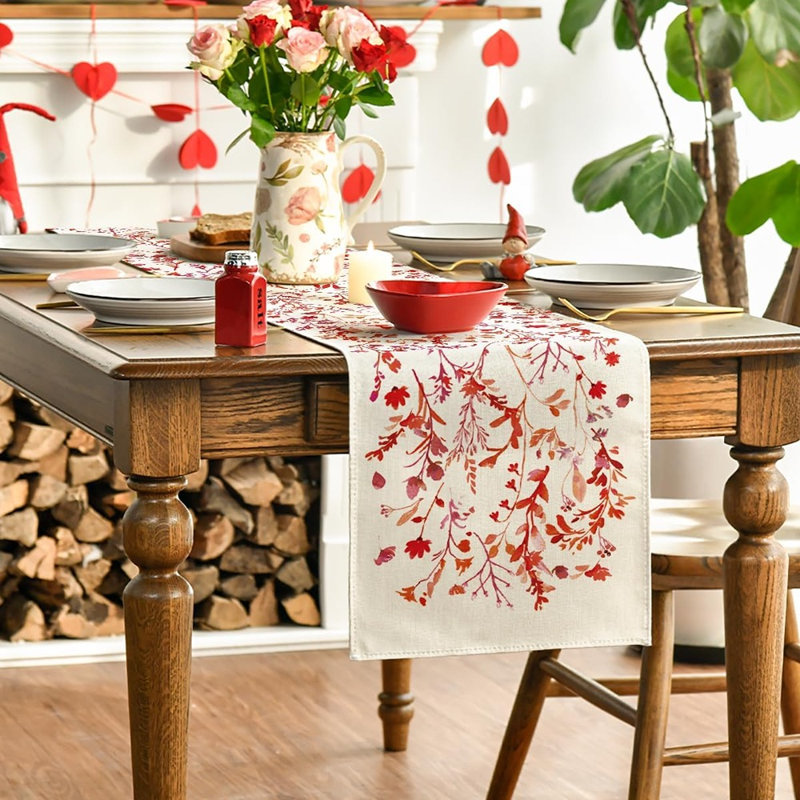 Chemin de table Floral Leaves, Wild Flowers Seasonal Ki ...