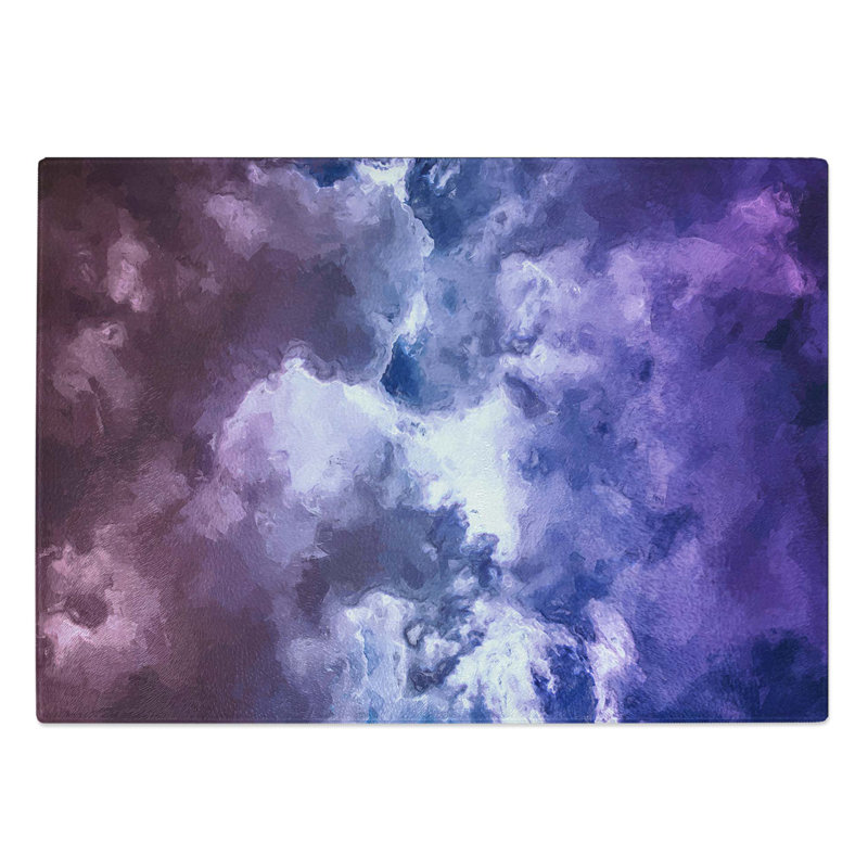Tempered Glass Clouds Chopping Board, 39 cm W x 28.5 cm L