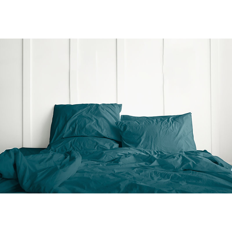  Ensemble de draps 6 pièces en rayonne, Ensemble de draps pour lit simple + un drap-housse, Sarcelle