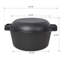 Cocotte en fonte pré-assaisonnée 3 en 1 avec couvercle et poêle - Batterie de cuisine pour camping et cuisine