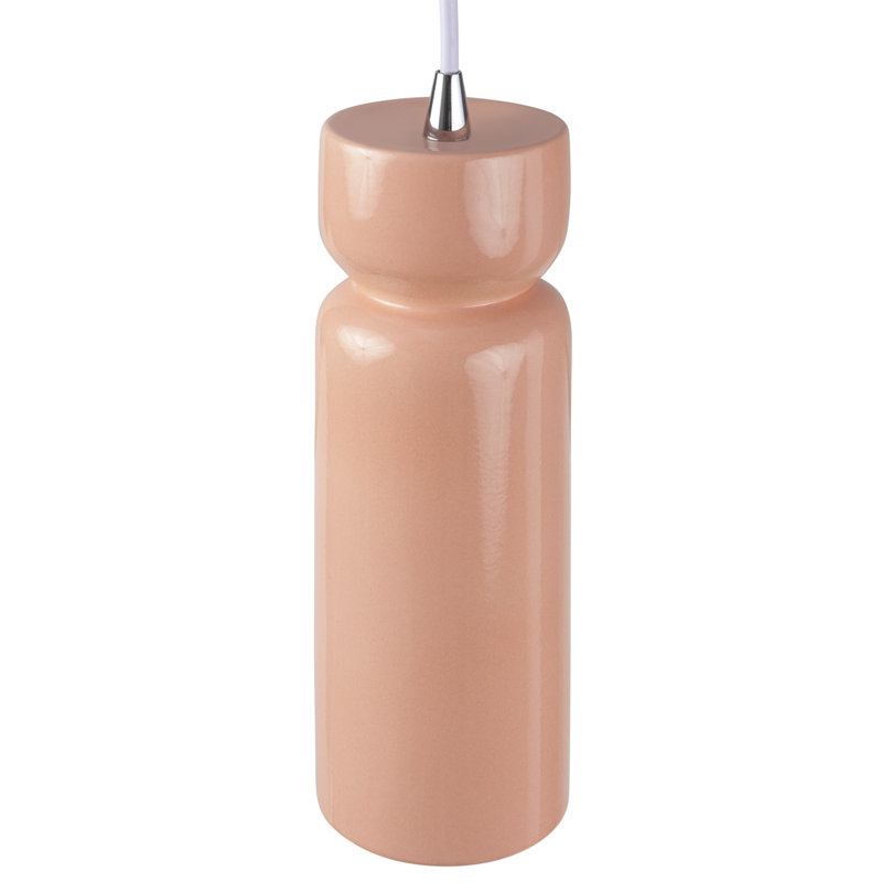 Luminaire suspendu sablier 1 lumière Ashford, Chrome poli, Rosé brillant