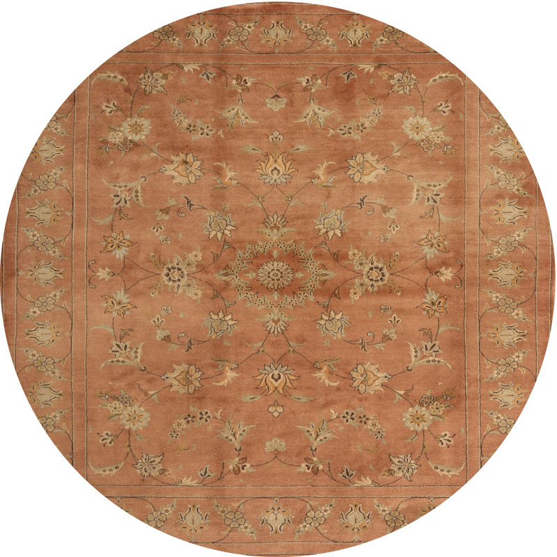 Tapis brun/vert/gris zone contemporaine, Rond 4 pi