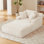 Velours côtelé en velours côtelé, conception ergonomique, détente instantanée, idéal pour la détente au bureau, blanc, chaise longue blanche de poids de 88 lb, salon de haute qualité