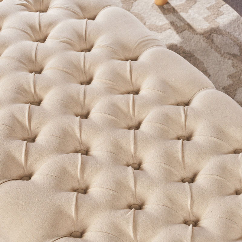 Banquette capitonnée avec rangement, siège de hall d'entrée rembourré avec compartiment caché,, Crème, crème
