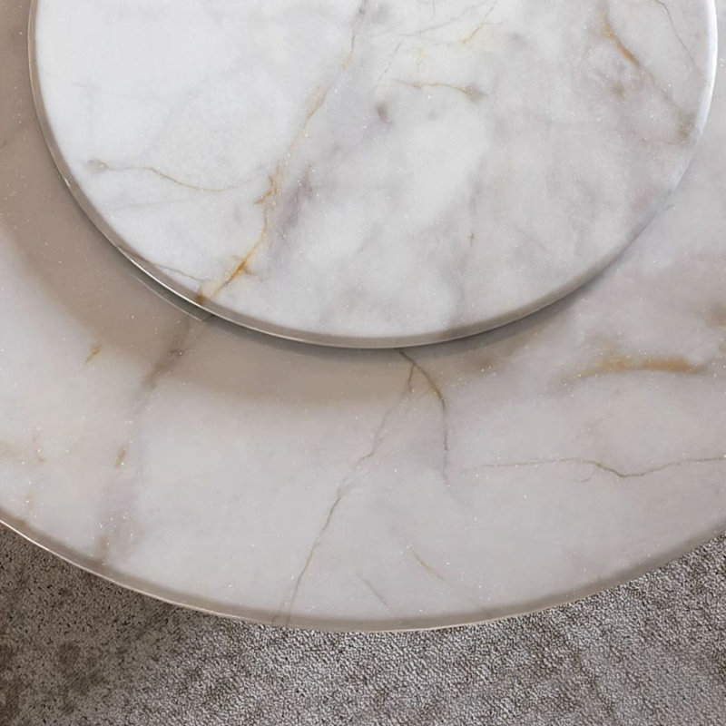 Table de salle à manger blanche, H 29,53 po x L 51,18 po x l 51,18 po