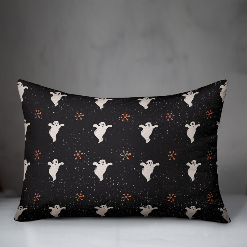 Retro Ghost Pattern Abstract Lumbar Pillow