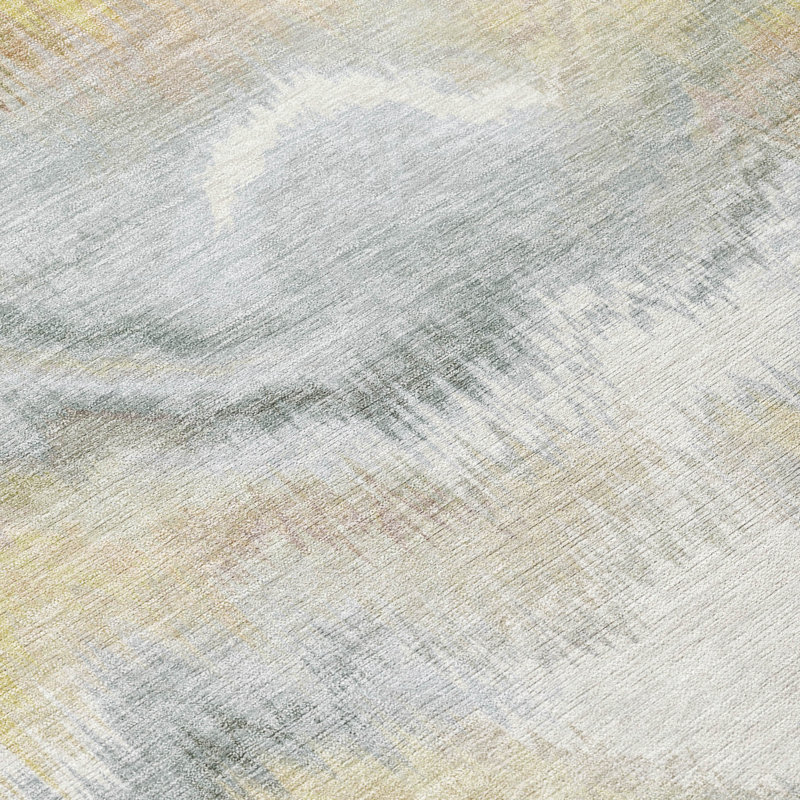 Machine Washable Indoor/Outdoor London ACN2258 Swirls Rug, Rectangle 5' x 7'6"