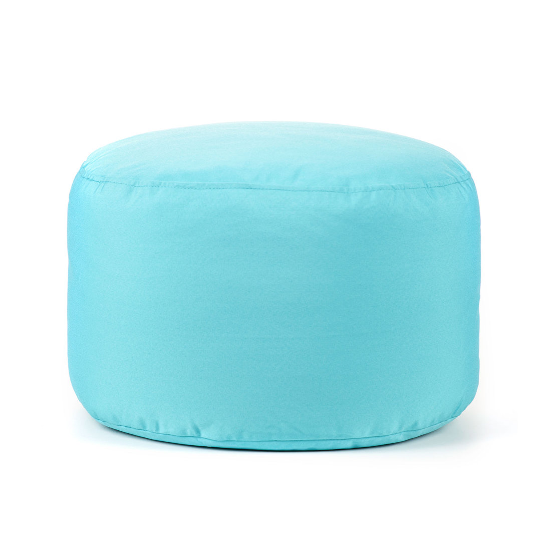 Soleil Indoor/Outdoor Ottoman Pouf Latitude Run® Cushion Color: Peacock