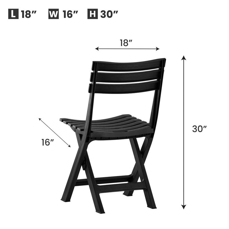Ensemble de chaises pliantes d'extérieur Nayden, Noir