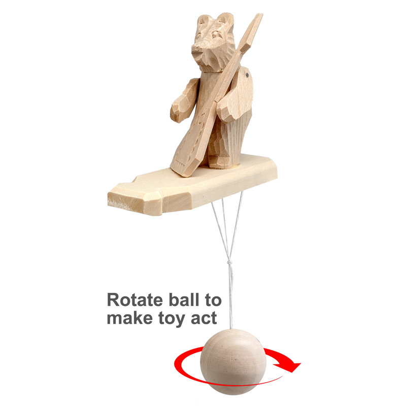 Bear With Balalaika Animated Spinning Old-World Decoration | Designocracy