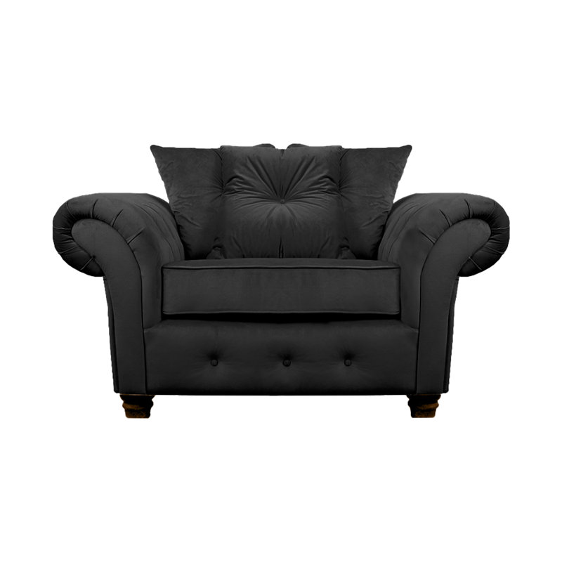 Lila 2 Seater Velvet Loveseat, Black