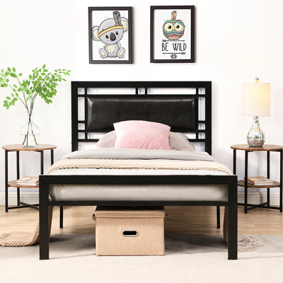 Twin Metal Bed - Strong & Dependable, Modern Bedroom Essential, Black, Noiseless, Simple Assembly Process, No Box Spring, Supports Up To 300 Pounds With Base Comfort, Quiet, Easy Put Together, Spring