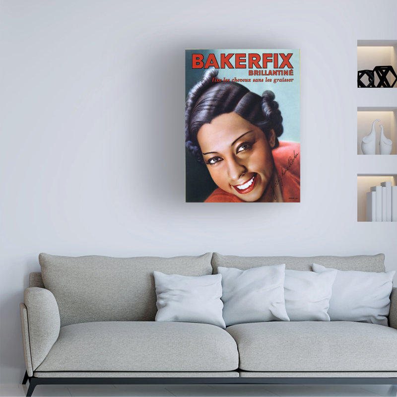 «French School Bakerfix», art sur toile de Joséphine Baker, H 19 po x l 14 po