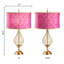 30.5"H Colette Fuchsia Drum Shade Geometric Glass Table Lamp