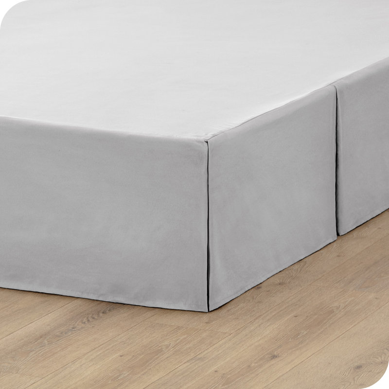Tailored 15" Pleated Bed Skirt, Twin, Light Gray