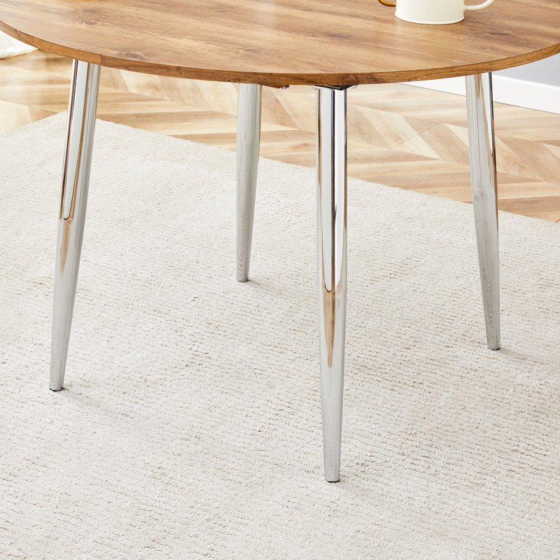 Tables de salle à manger extensibles (table seulement, sans chaises, avec plateau et pieds), bois MDF métal, cuisine de maison moderne