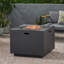 33" Outdoor Iron Square Propane Fire Pit, Tank Inside-50,000 BTU