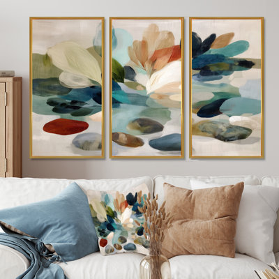 Abstract Minimalism In White And Green Tones  - Minimalism Wall Art Set