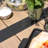 Patio PVC-coated polyester Dining Set Of 7 With Umbrella Hole, Wood-grain Tabletop-118590323