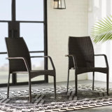 Libora All Weather Wicker Stackable Dining Armchairs