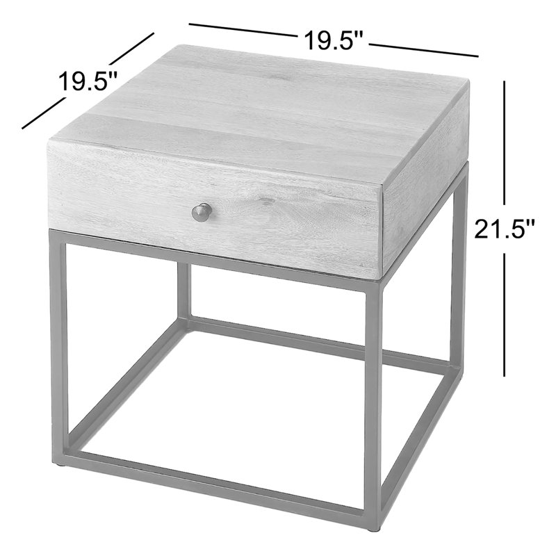Brixton Iron & Wood End Table, Brown