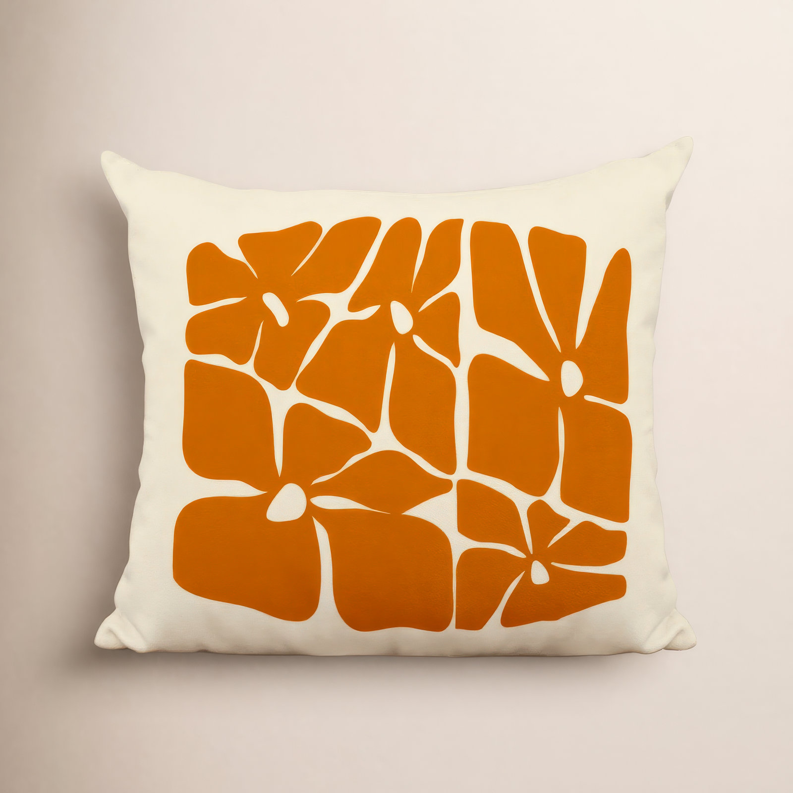Polyester Throw Square Indoor/Outdoor Pillow Cover & Insert, 19W" x 19H", Orange