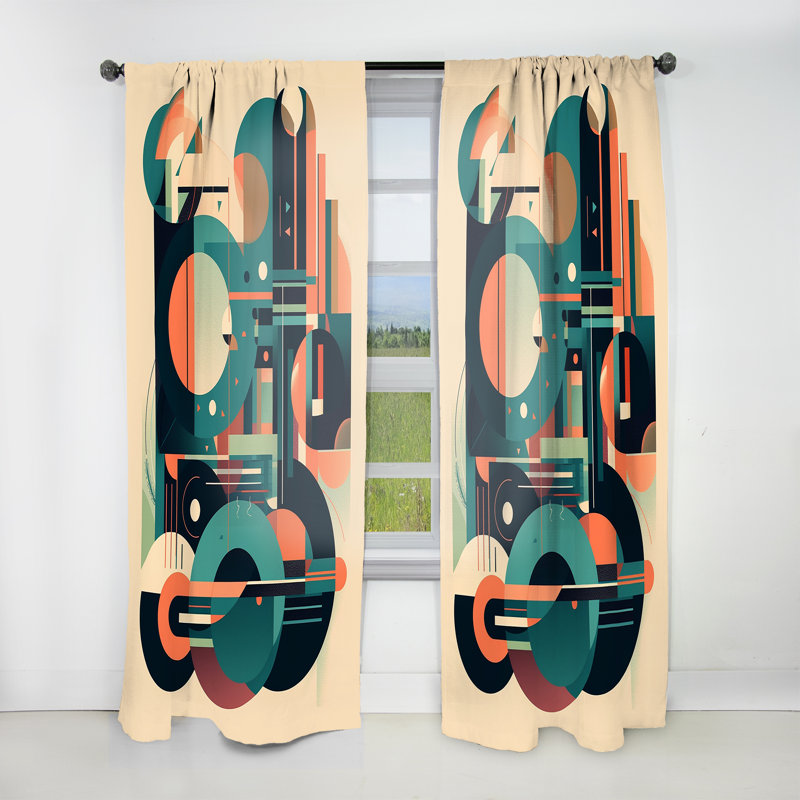 Izzo - Green Peach Elegance II - Rideau moderne - Velours obscurcissant - 1 panneau, L 52 po x L 63 po