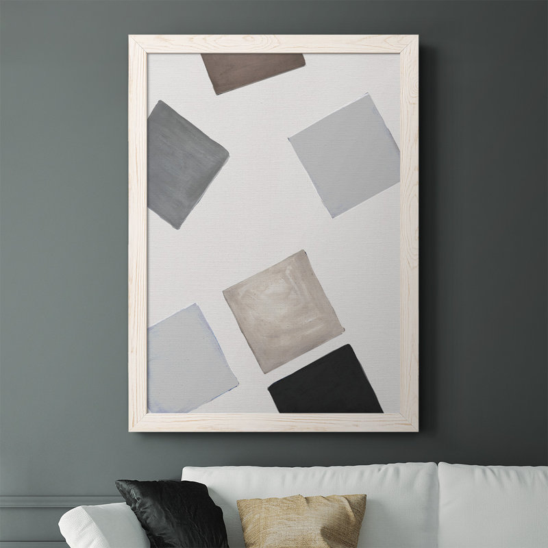 Block Encounter Revisit II, reproduction d'art sur toile, H 43,5 po x l 31,5 po, Toile avec cadre blanc, Pas de tapis