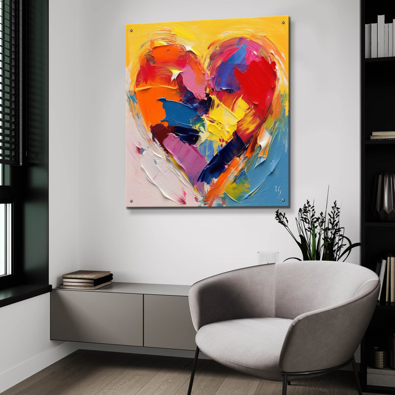 «Vivid Heartbeats» par Ivan Guaderrama, art mural en verre acrylique, H 36 po x l 36 po x P 0,2 po