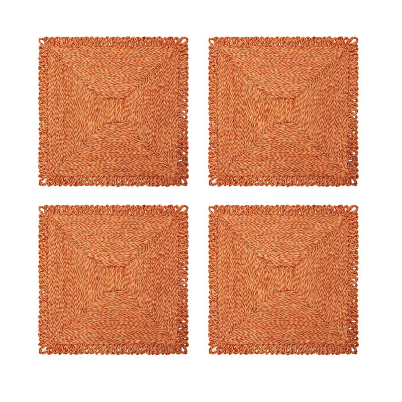 Loopy Square Place Mat, Clementine