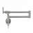 Commercial Wall Mount Pot Filler Kitchen Faucet, Folding Stretchable Double Joint Swing Arm With Dual Handles, Brushed Nickel-123266426