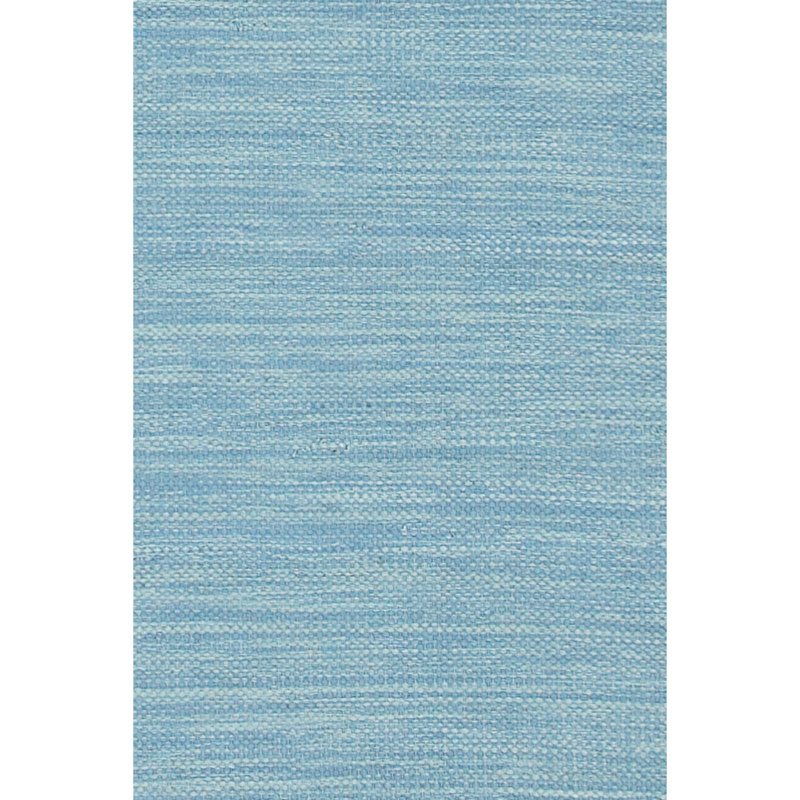 India Hand Loomed Cotton Modern Area Rug in Blue, Rectangle 5' x 7'6"