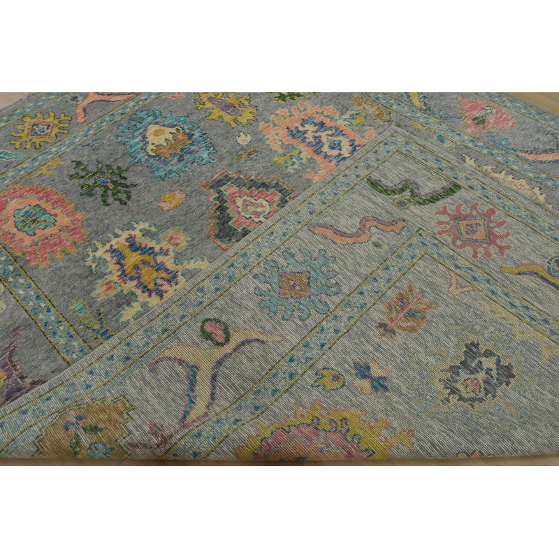 Tapis oriental moderne en laine noué à la main 9 pi 5 po x 12 pi Anatolia