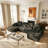  134" U-Shaped Convertible Black Sofa with Chaise Lounge , Modern Sofas Modular Sectional Cloud Couch, 6-Seat Deep Seat Sofa with 6 Pillows Boneless Sofa Couches for Livingroom Bedroom Apartment,Compression Sofa in a box ,No Assembly Required-1733686033