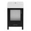 Meuble-lavabo de 20 po avec lavabo en céramique, porte et tiroir en verre givré Loverin-49879943