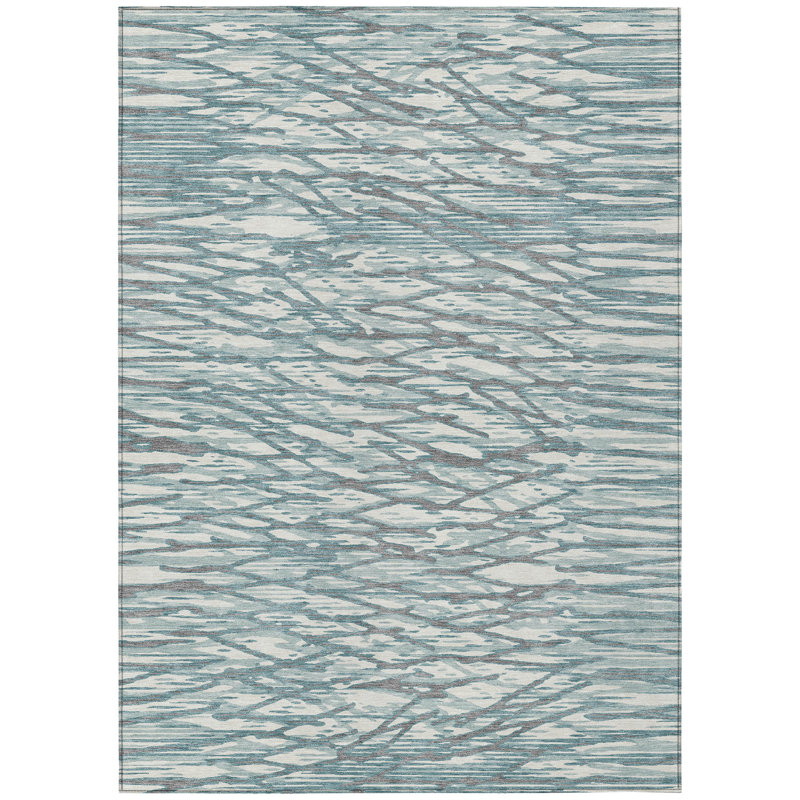 Machine Washable Indoor/Outdoor Chantille ACN2771 Modern Rug, Teal, 10' x 14'